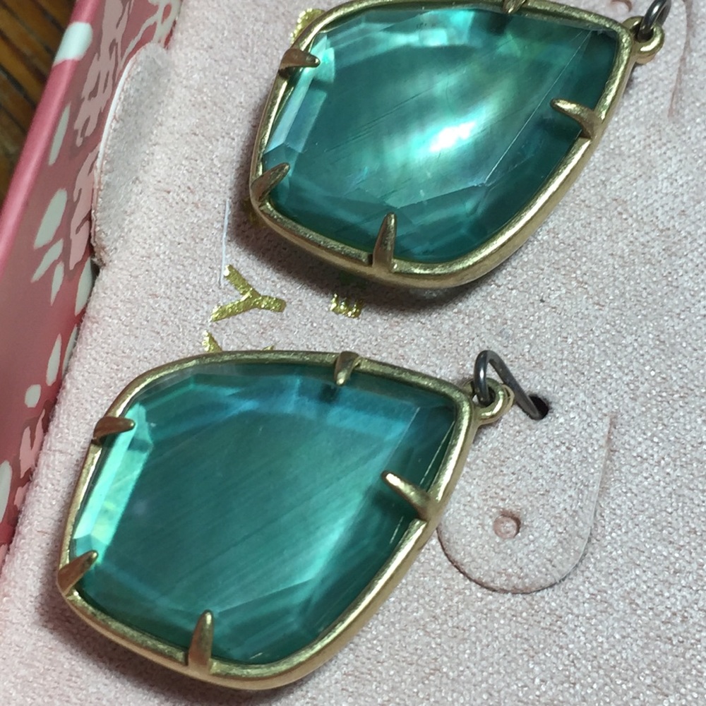 Lucky Brand green & gold earrings new w/ box - Picture 5 of 13